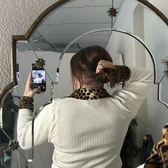 Cache Full Zip Rib Knit Long Sleeve Cardigan Sweater Cream Size Small - Picture 5 of 5